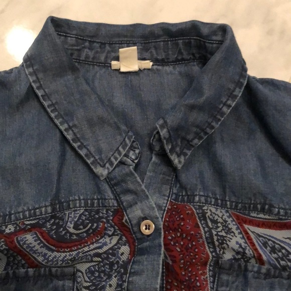 TRIBAL jeans viscose blue blouse. EUC! - Picture 4 of 5